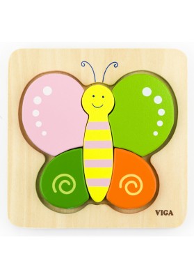 VIGA Pierwsze drewniane Puzzle maluszka Motylek