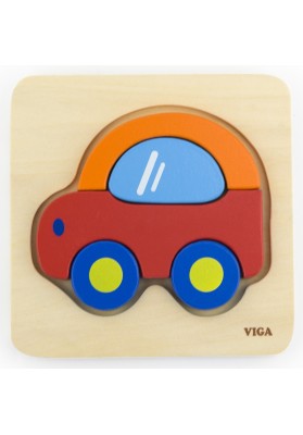 VIGA Pierwsze drewniane Puzzle maluszka Samochód