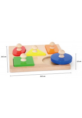 Viga Drewniane Puzzle z Pinezkami Kształty Montessori