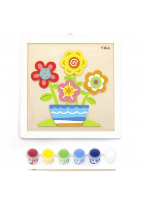 VIGA Zestaw Kreatywności DIY Malowanie Kwiaty Montessori