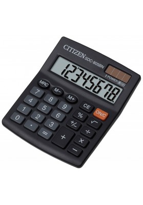 Kalkulator biurowy CITIZEN SDC-805BN, 8-cyfrowy, 124x102mm, czarny