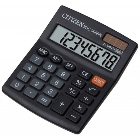 Kalkulator biurowy CITIZEN SDC-805BN, 8-cyfrowy, 124x102mm, czarny