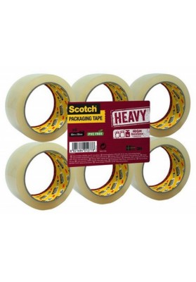 Taśma pakowa do wysyłek scotch® heavy, bardzo mocna, 50mm, 66m, transparentna - 6 szt