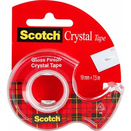Taśma biurowa SCOTCH® Crystal Clear (6-1975), transparentna, 19mm, 7, 5m