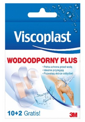 Plaster wodoodporny VISCOPLAST Plus, 10szt.+2szt.GRATIS