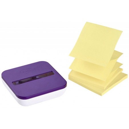 Podajnik do karteczek samoprzylepnych post-it® z-notes (vd-330), fioletowy, w zestawie 2 bloczki super sticky z-notes