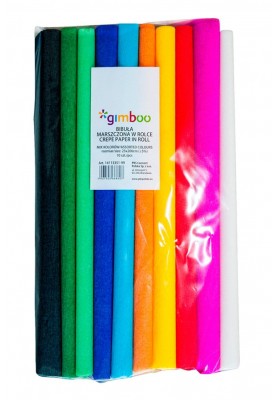 Bibuła marszczona gimboo, w rolce, 25x200cm, 10szt., mix kolorów