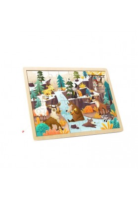 Tooky toy puzzle z woreczkiem alpejskie zwierzęta i krajobraz 49 el.