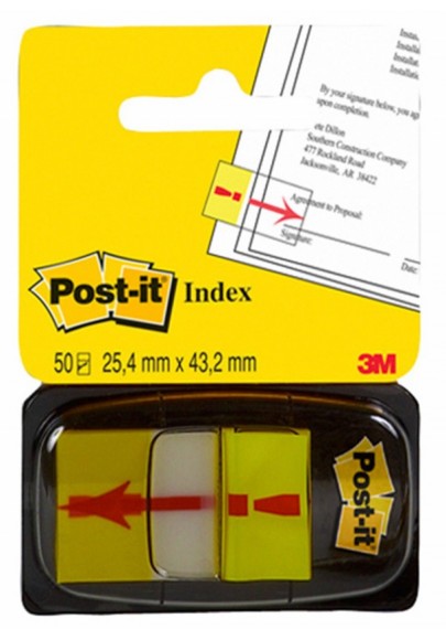 Zakładki indeksujące post-it® z nadrukiem „wykrzyknik” (680-33), pp, 25,4x43,2mm, 50 kart.