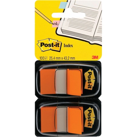 Zakładki indeksujące post-it® (680-o2eu), pp, 25,4x43,2mm, 2x50 kart., pomarańczowy