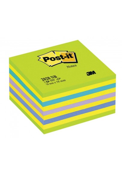Kostka samoprzylepna post-it® (2028-nb), 76x76mm, 1x450 kart., cukierkowa niebiesko-zielona