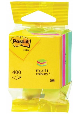 Mini Kostka samoprzylepna POST-IT® (2012-MUC), 51x51mm, 1x400 kart., mix kolorów