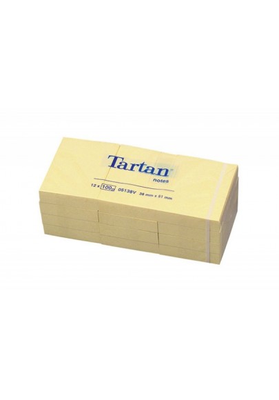 Karteczki samoprzylepne tartan™ (05138), 38x51mm, 12x100 kart., żółte
