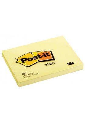 Bloczek samoprzylepny POST-IT® (657), 102x76mm, 1x100 kart., żółty