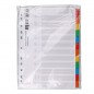 Przekładki office products, karton, a4, 227x297mm, 12 kart, lam. indeks, mix kolorów