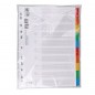 Przekładki office products, karton, a4, 227x297mm, 10 kart, lam. indeks, mix kolorów