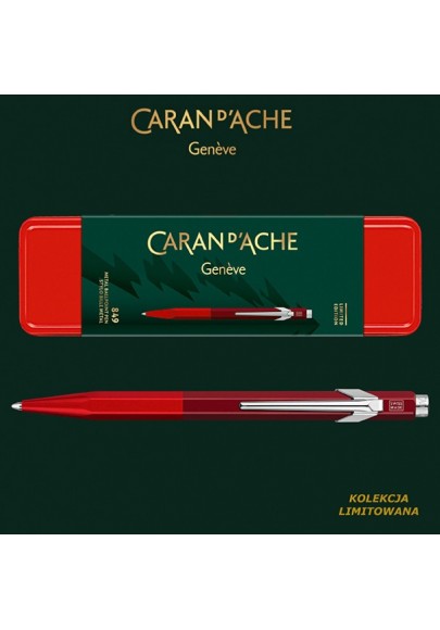 Długopis CARAN D'ACHE 849 Wonder Forest, M, czerwony