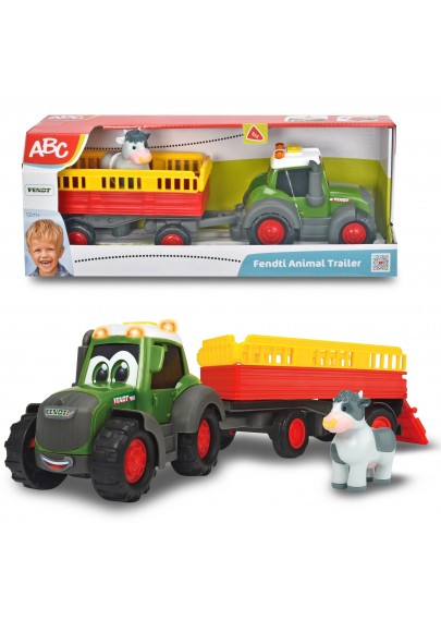 Dickie abc happy fendt traktor z przyczepką ze zwierzątkiem