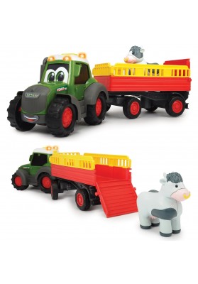 DICKIE ABC Happy Fendt Traktor z przyczepką ze zwierzątkiem