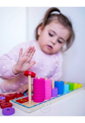 WOOPIE GREEN Układanka Nauka Liczenia i Kolorów Montessori 56 el.