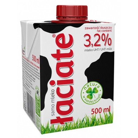 Mleko ŁACIATE 3,2%, 0,5 l - 8 szt