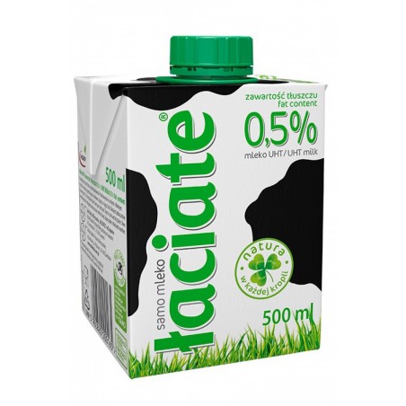 Mleko ŁACIATE, 0,5%, 0,5 l - 8 szt