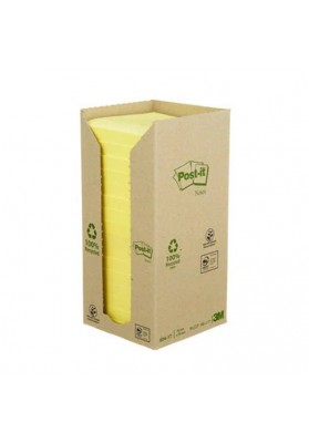 Bloczek samoprzylepny ekologiczny post-it® (r330-1t), z-notes, 76x76mm, 16x100 kart., żółty