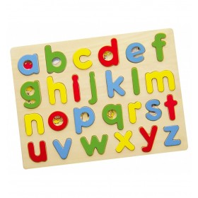 Puzzle Drewniana Układanka Edukacyjna Literki Alfabet abc Viga Toys