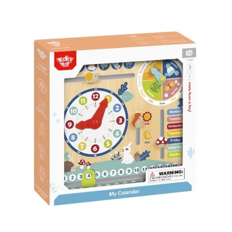 Tooky toy drewniany kalendarz zegar tablica edukacyjna pory roku