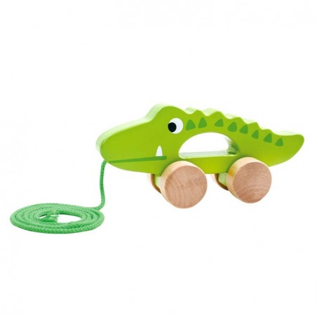 Tooky toy drewniana krokodyl do ciągnięcia pchania na sznurku