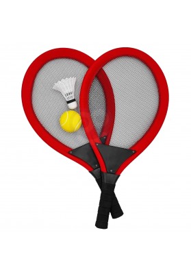 WOOPIE Duże Rakietki do Tenisa Badminton dla Dzieci Zestaw + Piłka Lotka