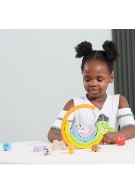 VIGA Drewniana Tęcza Układanka Klocki Kreatywne Montessori