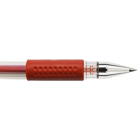 Długopis żelowy donau z wodoodpornym tuszem 0,5mm, czerwony - 12 szt