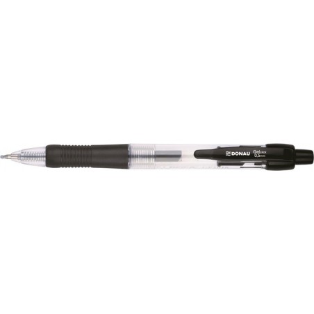 Długopis automatyczny żelowy donau z wodoodpornym tuszem 0,5mm, czarny - 12 szt