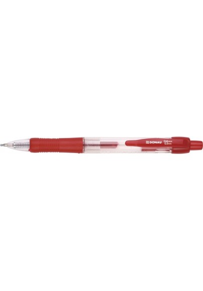 Długopis automatyczny żelowy donau z wodoodpornym tuszem 0,5mm, czerwony - 12 szt