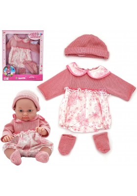 Woopie ubranko dla lalki zestaw sukienka czapeczka 43 - 46 cm różowy