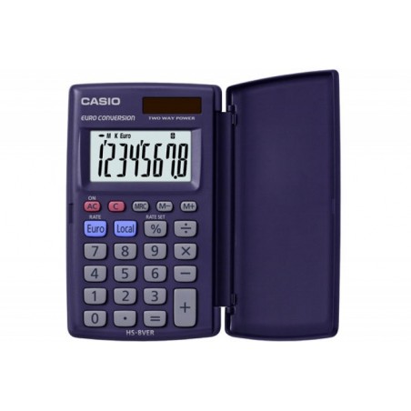 Kalkulator kieszonkowy CASIO HS-8VER B, 8-cyfrowy, 127x104mm, czarny