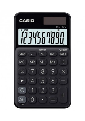 Kalkulator kieszonkowy CASIO SL-310UC-BK-B, 10-cyfrowy, 70x118mm, czarny