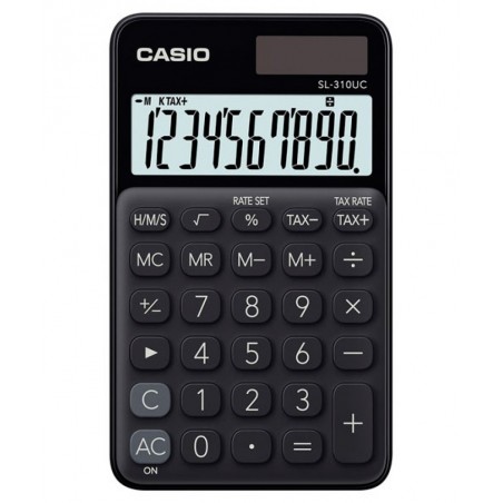 Kalkulator kieszonkowy casio sl-310uc-bk-b, 10-cyfrowy, 70x118mm, czarny