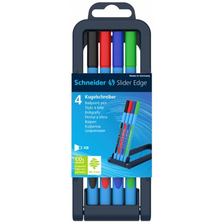 Zestaw długopisów SCHNEIDER Slider Edge, XB, 4 szt., miks kolorów
