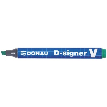 Marker permanentny donau d-signer v, ścięty, 1-4mm (linia), zielony - 10 szt
