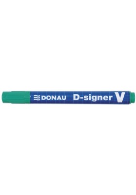 Marker permanentny DONAU D-Signer V, ścięty, 1-4mm (linia), zielony