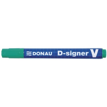 Marker permanentny donau d-signer v, ścięty, 1-4mm (linia), zielony - 10 szt
