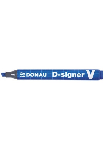 Marker permanentny donau d-signer v, ścięty, 1-4mm (linia), niebieski - 10 szt
