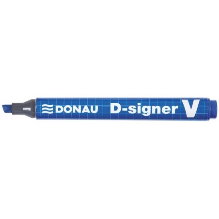 Marker permanentny donau d-signer v, ścięty, 1-4mm (linia), niebieski - 10 szt