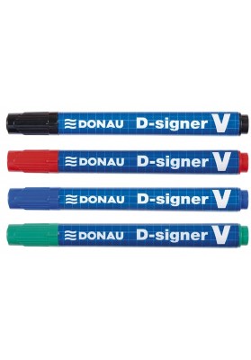 Marker permanentny DONAU D-Signer V, ścięty, 1-4mm (linia), niebieski