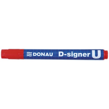 Marker permanentny donau d-signer u, okrągły, 2-4mm (linia), czerwony - 10 szt