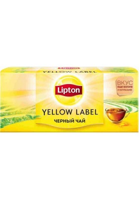 Herbata LIPTON Yellow Label, 50 torebek, z zawieszką, import
