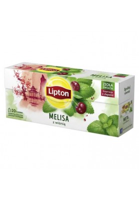 Herbata LIPTON, 20 torebek, ziołowa z melisą i wiśnią