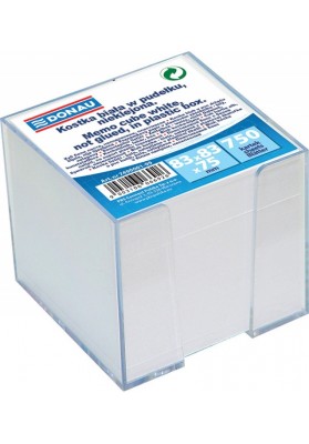 Kostka DONAU nieklejona, w pudełku, 92x92x82mm, biała